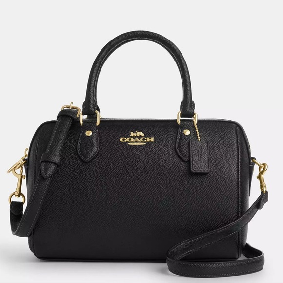 Coach Handbags - Coach Rowan Black Leather Crossbody Bag